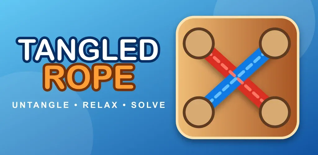 Tangled Rope: a red and a blue rope crossed on a four-peg board