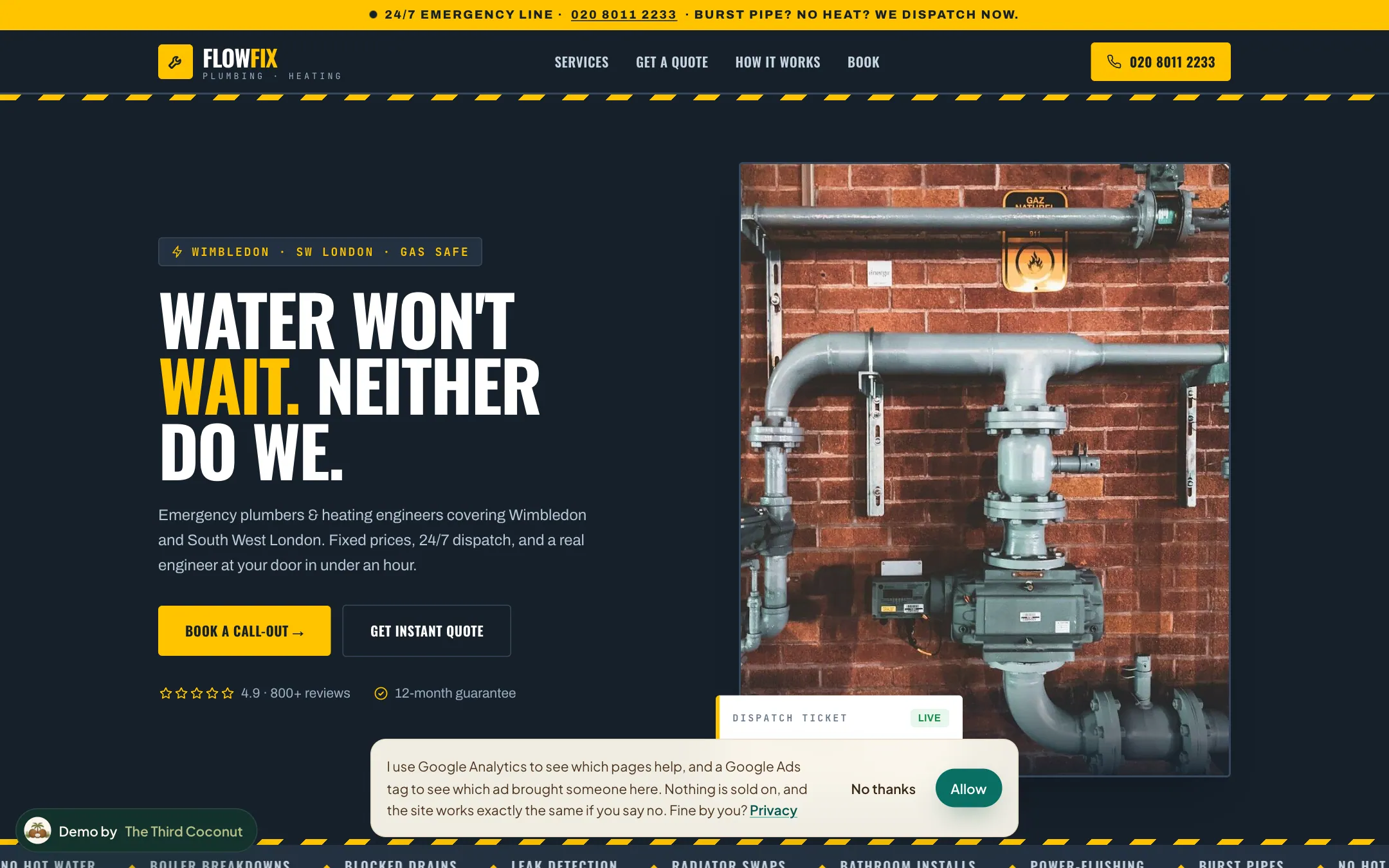 FlowFix: concept website for a plumber