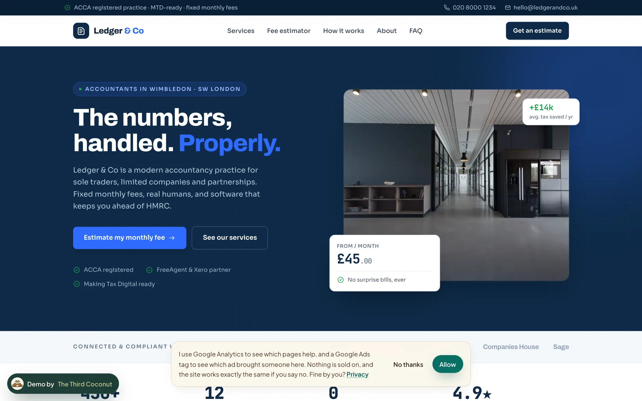 Ledger: concept website for a accountants