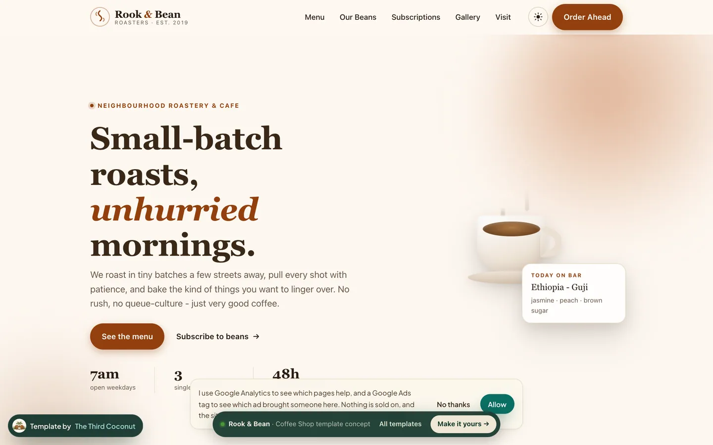 cafe starter template