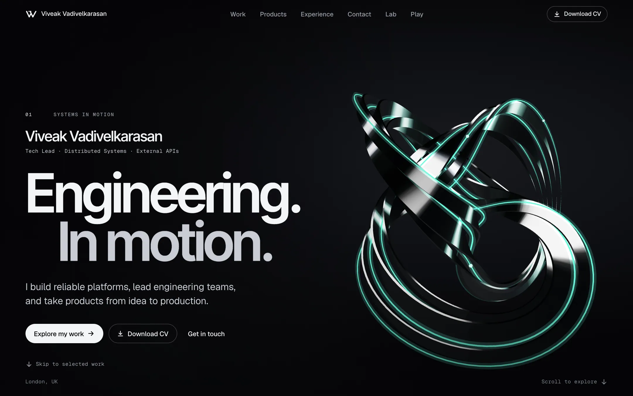 viveakv.dev homepage